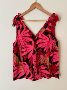 Brand New J.Crew Hot Pink and Black Floral Sleeveless Camisole